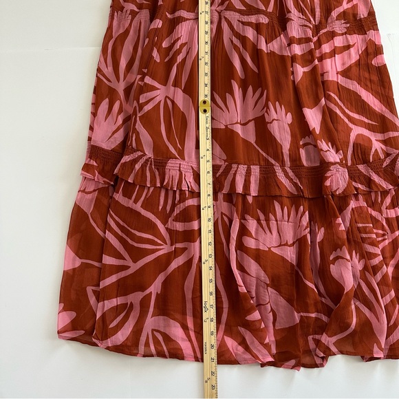 Anthropologie The Marais Printed Chiffon Maxi Dress in Medium Orange | XL | NWT - Picture 7 of 15